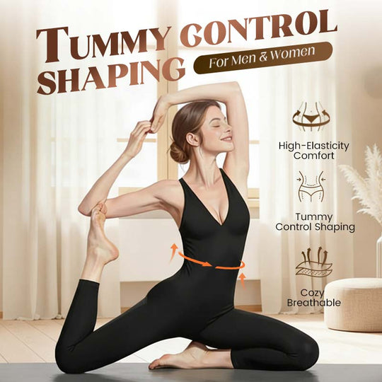 💞95K+ SOLD!🌸High-Stretch V-Neck Jumpsuit – All-day ease for fitness & beyond. Breathable, flexible & effortlessly chic. Your go-to for movement. 🧘‍♀️💫