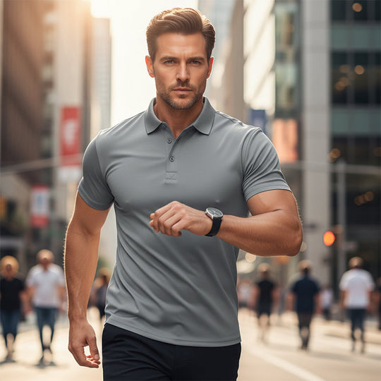 Men's Quick-Dry Short-Sleeve Lapel T-Shirt