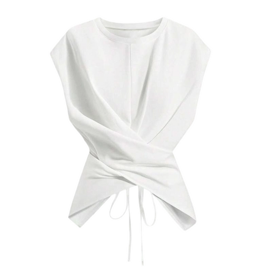 Cross-Wrap & Tie-Back Sleeveless Top