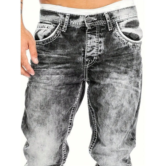 Men's Fashion Stretch Jeans,Minimalist Style Suitable For Summer, Emo Style