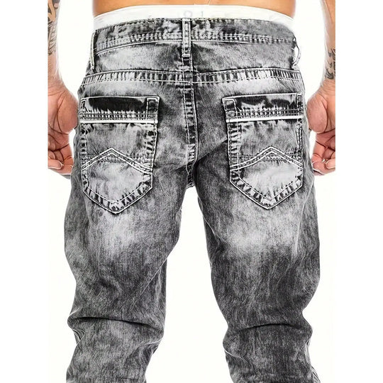 Men's Fashion Stretch Jeans,Minimalist Style Suitable For Summer, Emo Style