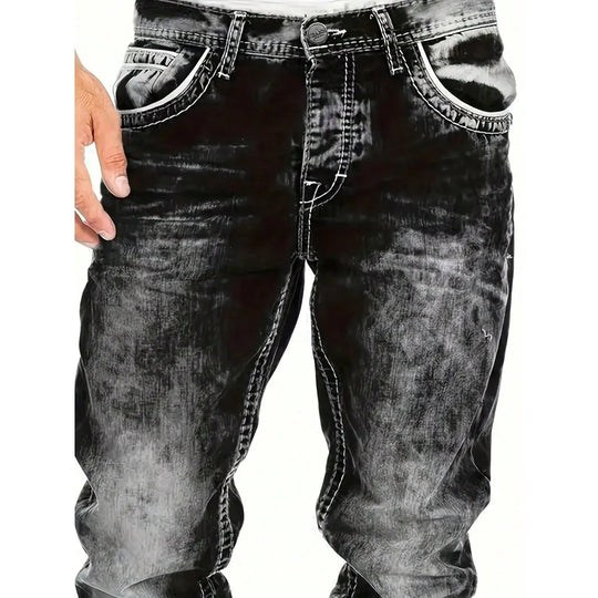 Men's Fashion Stretch Jeans,Minimalist Style Suitable For Summer, Emo Style