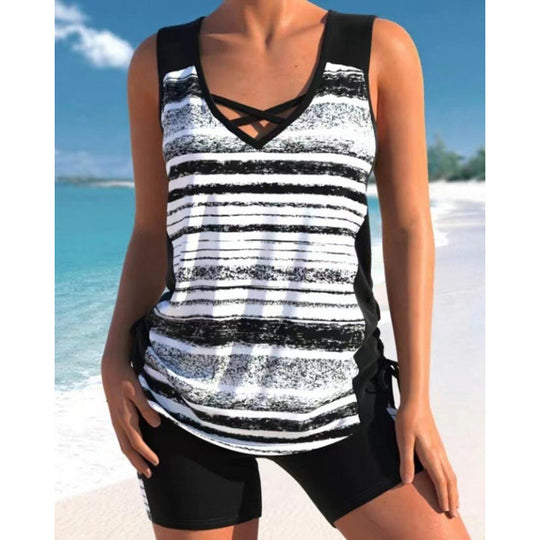 Miraclesuit Women's Tummy Control Tankini Set with Built-In Bra – Flattering Boho Swimwear with Shorts