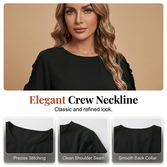 Women's Ruffle Trim Flowy Sleeve Blouse