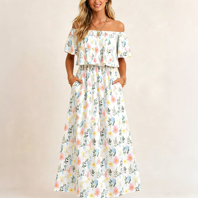 Summer Bohemian Beach Slit Maxi Dress