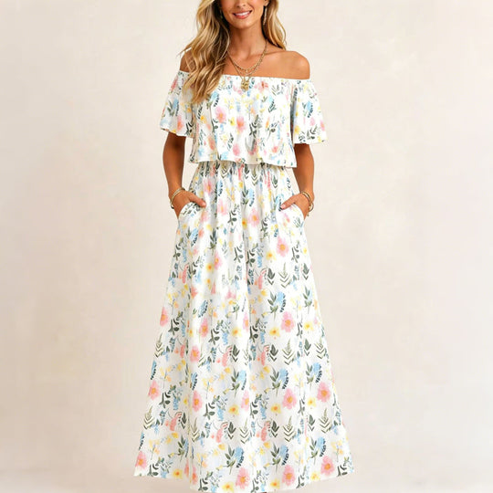 Summer Bohemian Beach Slit Maxi Dress