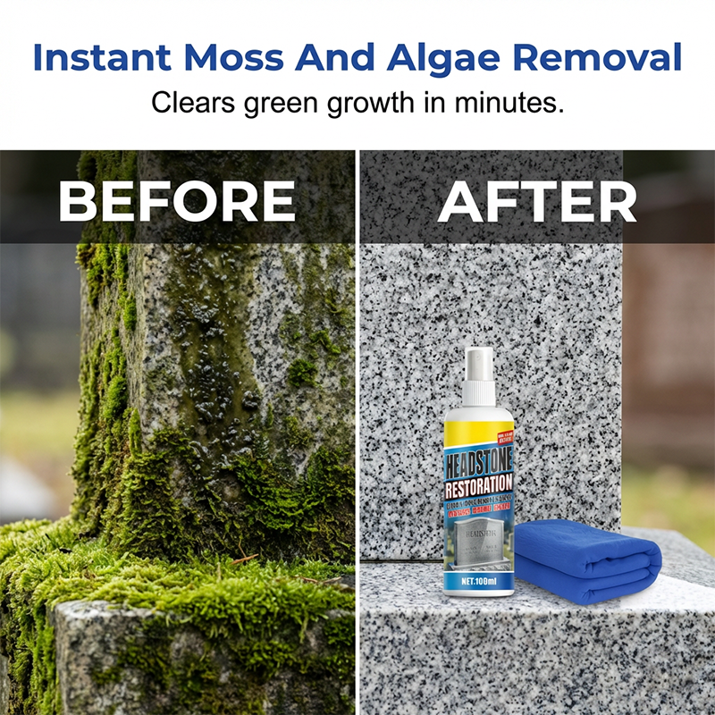 Headstone Cleaning & Restoration Spray – Remove Stains Instantly