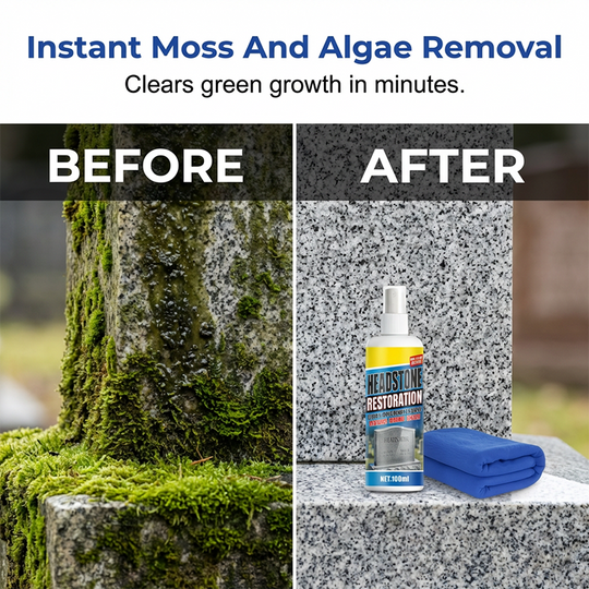 Headstone Cleaning & Restoration Spray – Remove Stains Instantly