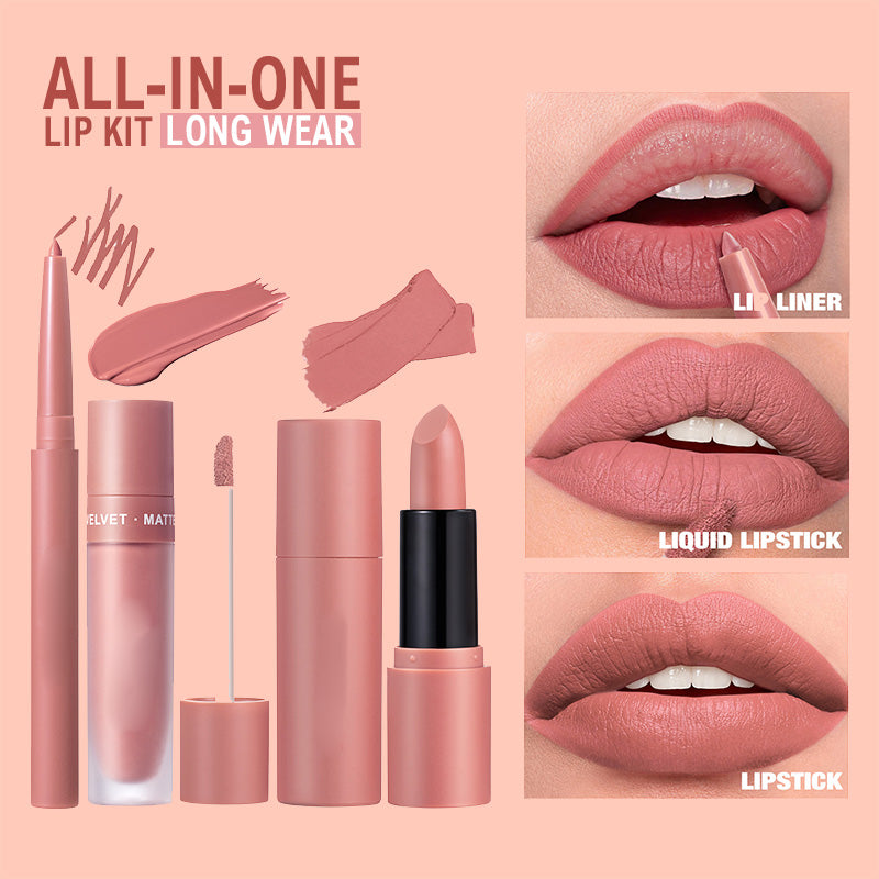 💥Limited-time Crazy Three-Piece Set💥Long-Lasting & Waterproof Matte Lipstick Set