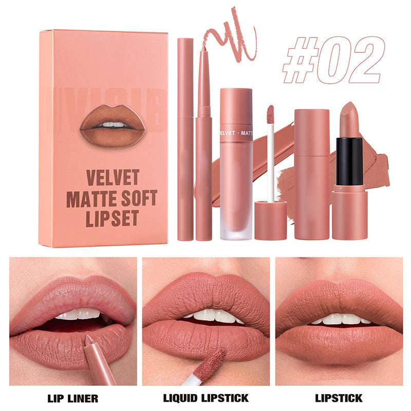 💥Limited-time Crazy Three-Piece Set💥Long-Lasting & Waterproof Matte Lipstick Set