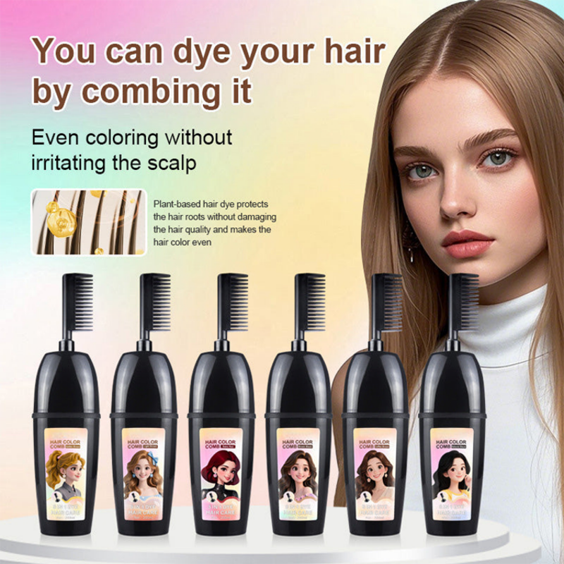 Plant-Based Comb-In Hair Dye – 3-in-1 Hair Dye Comb