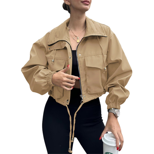 Women's Casual Lightweight Cropped Jacket