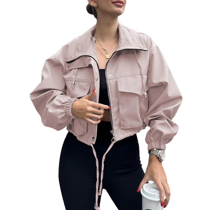 Women's Casual Lightweight Cropped Jacket