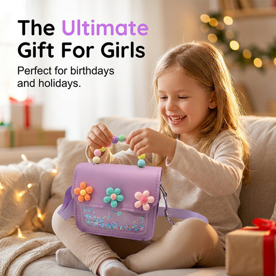 🎁Children's Sequin Flower Pearl Handbag