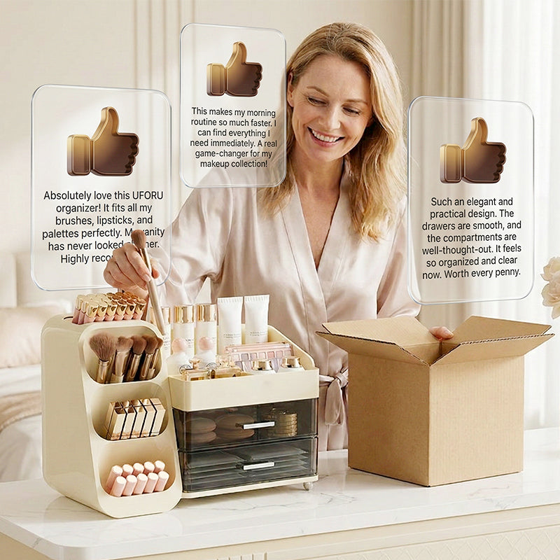 Large Capacity Cosmetic Organizer with Drawers