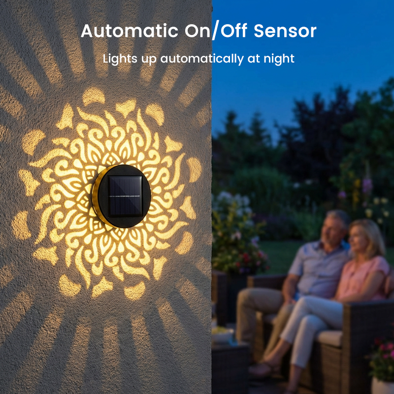 Solar-Powered Mandala Projector Light