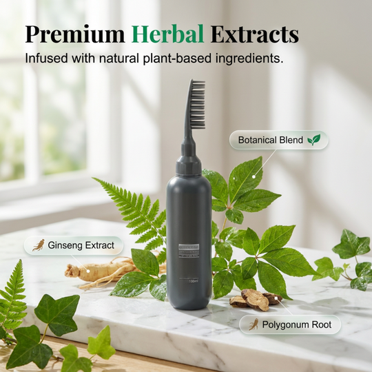 Plant-Based Comb-In Hair Dye – Easy, Gray Coverage, Nourishing Formula