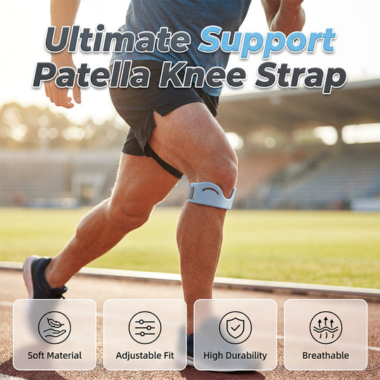 Patella Brace – Silicone, Shock-Absorbing, Breathable, Dual-Buckle 🏃-Q