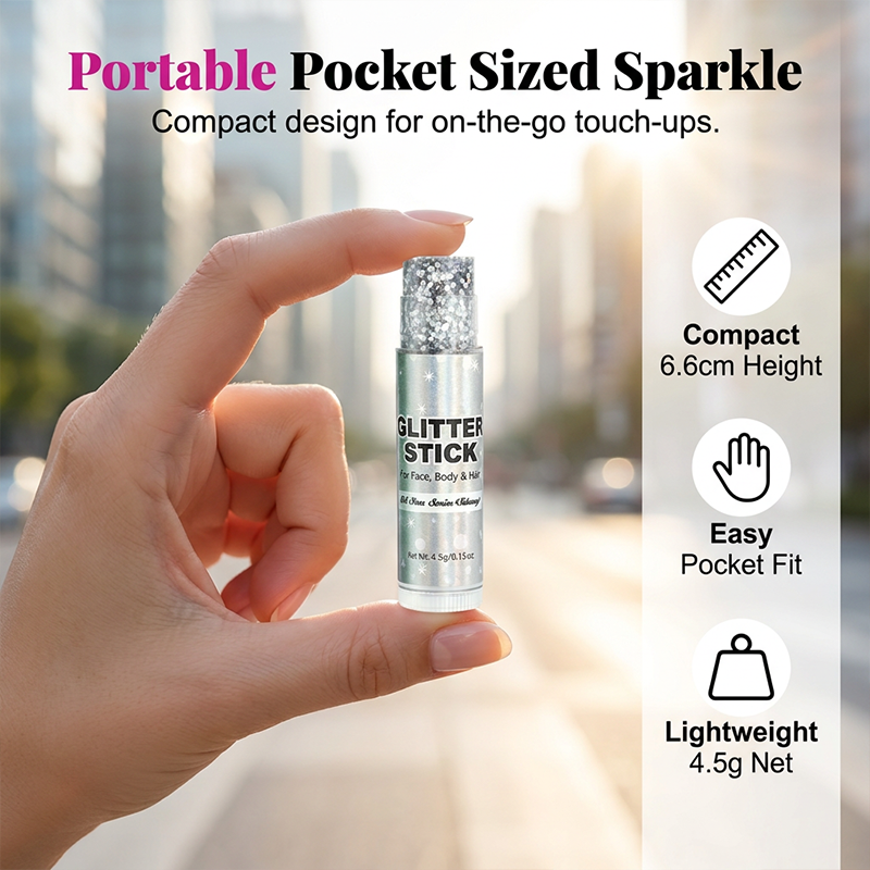 6-Color Glitter Stick Set for Face, Body & Hair