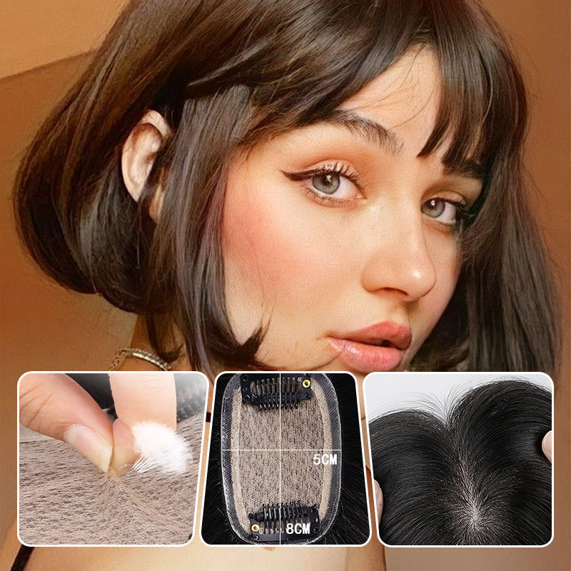 💜Women's Natural Black Hair Toppers with Clips