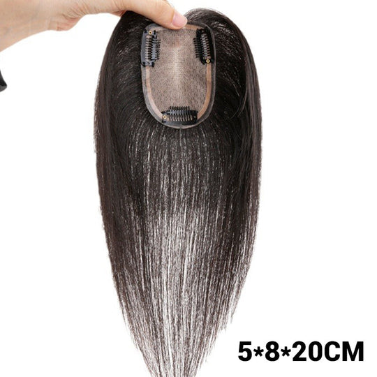 💜Women's Natural Black Hair Toppers with Clips