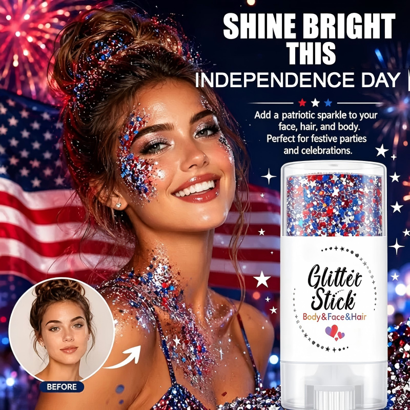 Patriotic Body & Face Glitter Stick