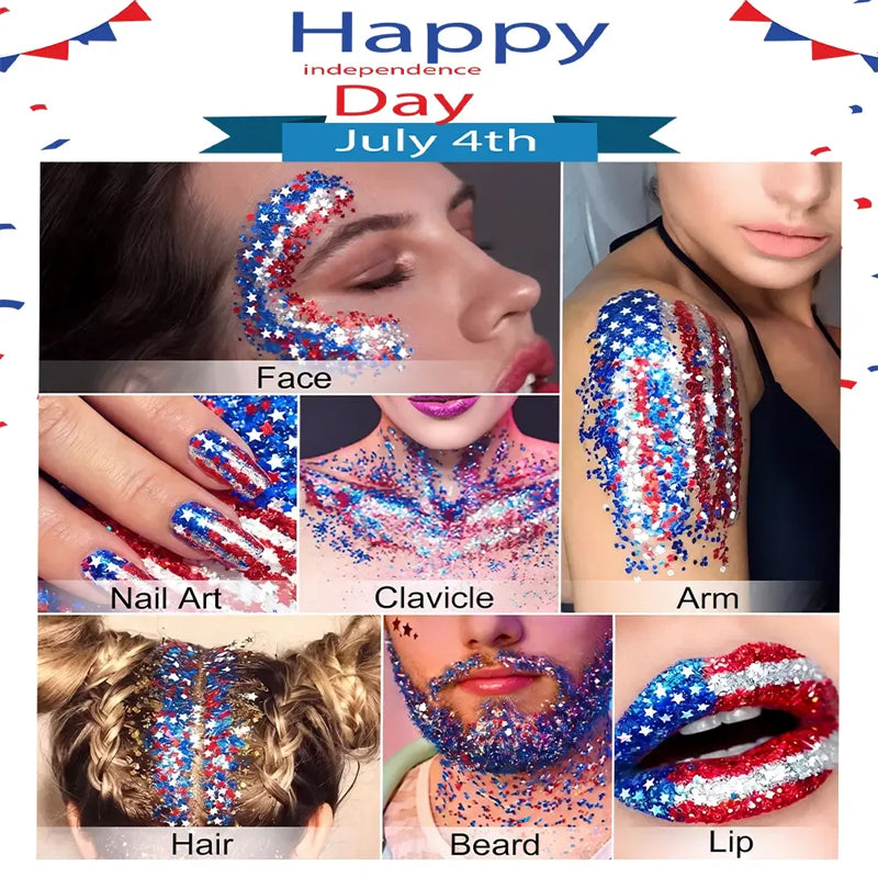Patriotic Body & Face Glitter Stick