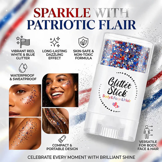Patriotic Body & Face Glitter Stick