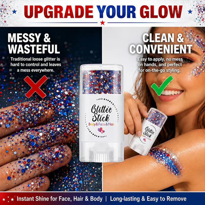 Patriotic Body & Face Glitter Stick
