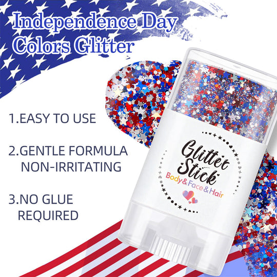 Patriotic Body & Face Glitter Stick