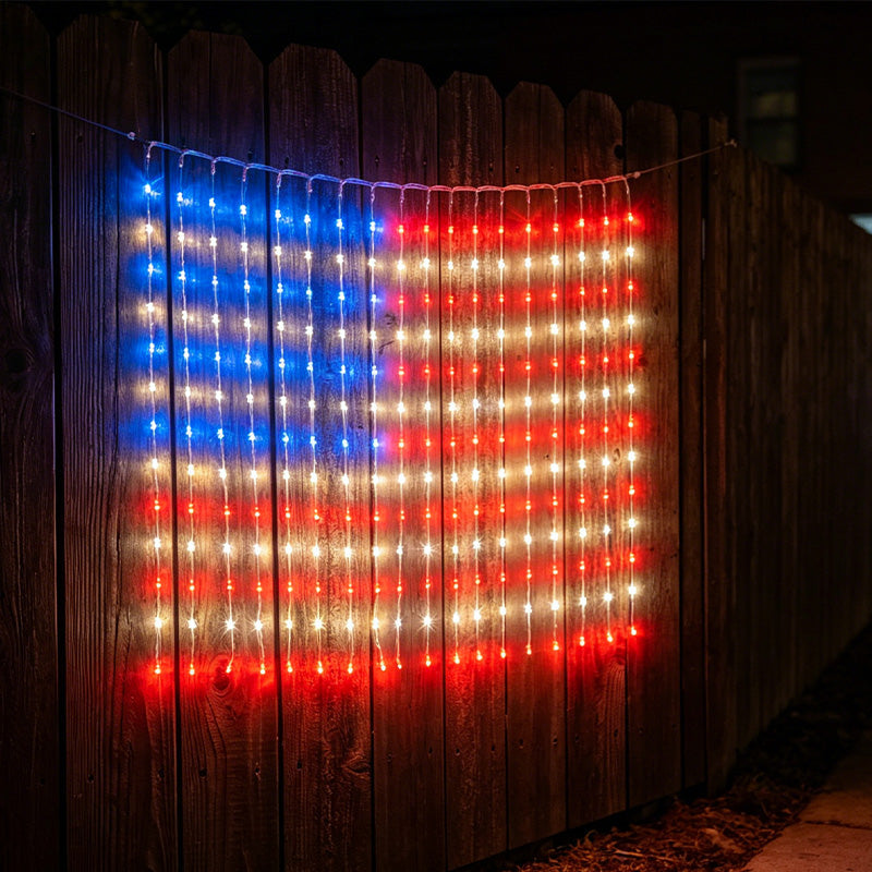 USB Powered Patriotic Flag Net Lights