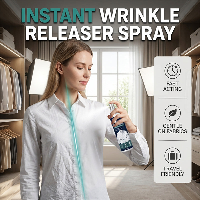 Instant wrinkle release – no iron, travel-ready, static-free & fresh.