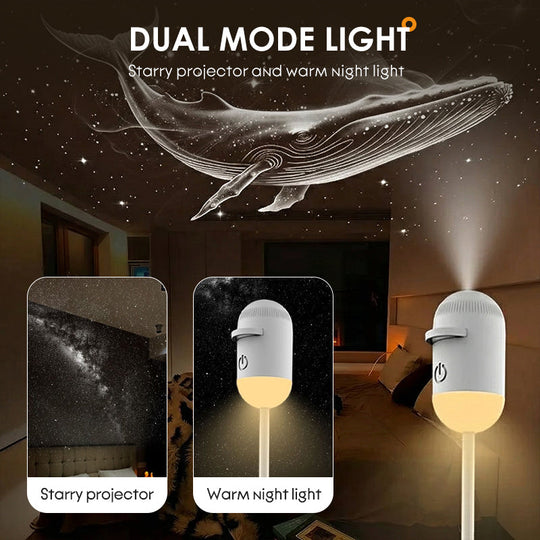 ✨2-in-1 Starry Sky Projector & Night Light