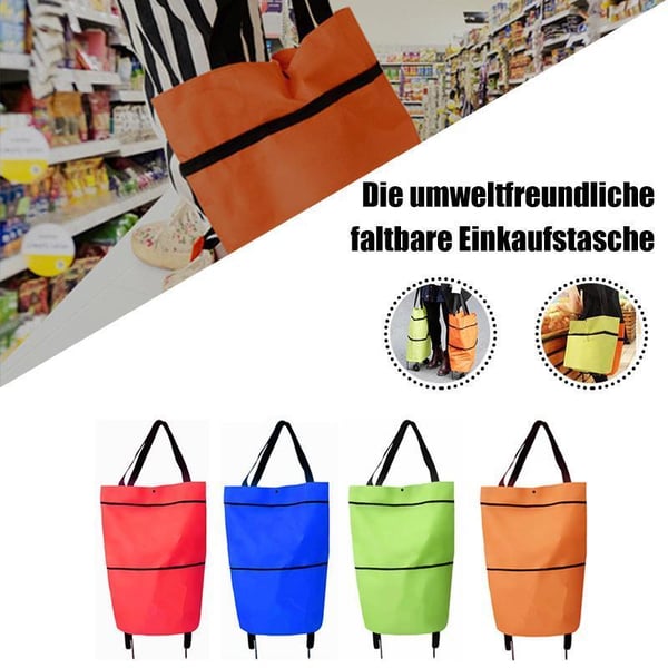 2-in-1 Foldable Shopping Cart✨Portable Lightweight Grocery Trolley