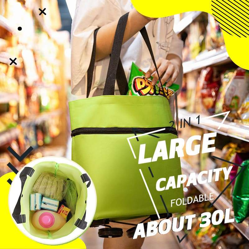 2-in-1 Foldable Shopping Cart✨Portable Lightweight Grocery Trolley