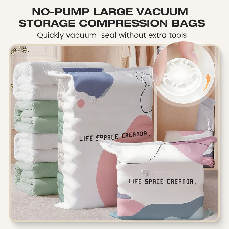 🔥No-Pump Large Vacuum Storage Compression Bags
