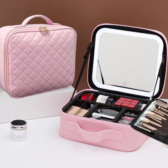🔥Travel Makeup Bag with LED Mirror
