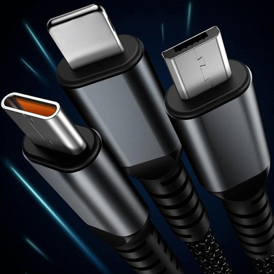 🔥Transparent Luminous 3-in-1 Super Fast Charging Cable