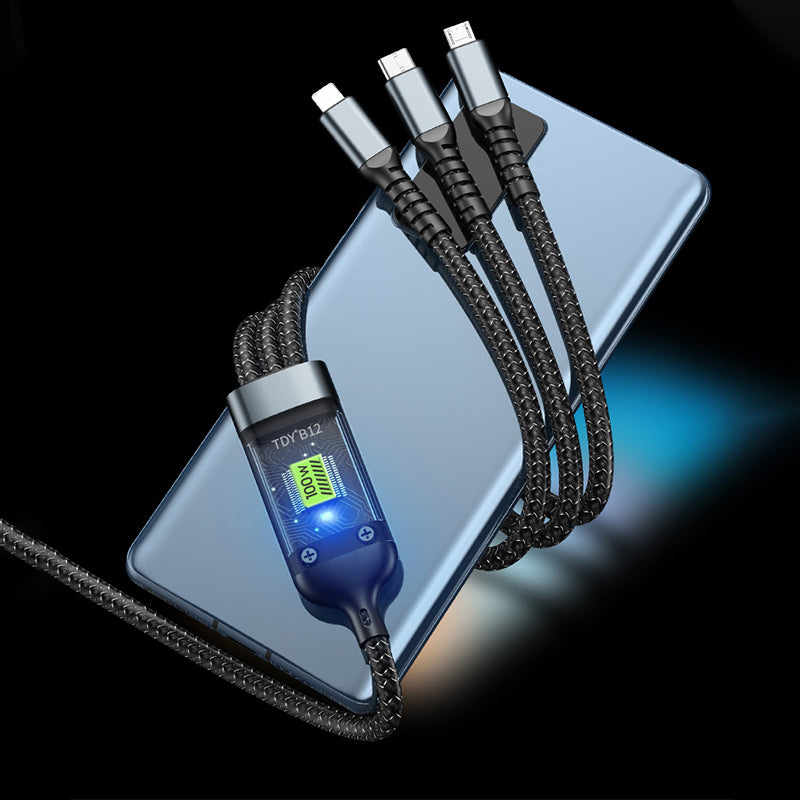 🔥Transparent Luminous 3-in-1 Super Fast Charging Cable