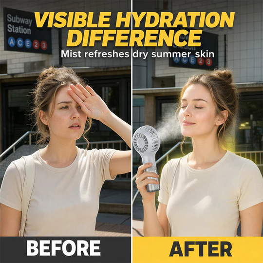🏖️❄️Portable Handheld Mist Cooling Fan💦Mini Mist Cooling Fan for Hot Summer Days