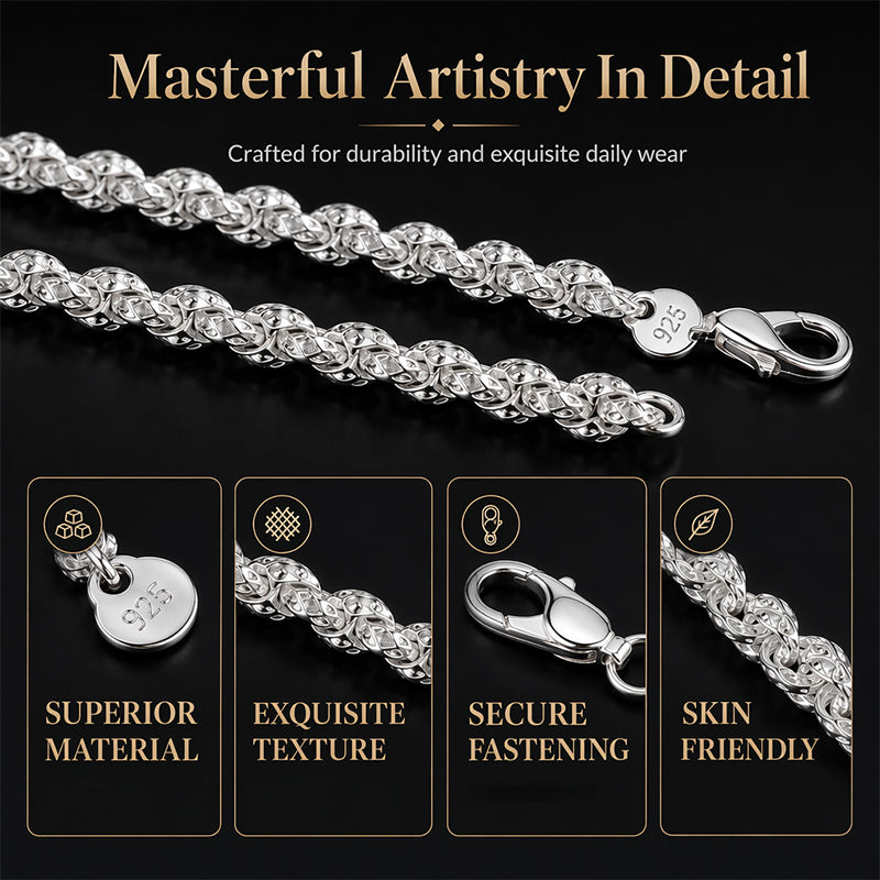 🎉Trendy Dragon Scale Chain Bracelet & Necklace Jewelry Set ✨
