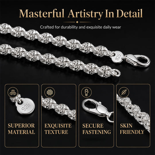 🎉Trendy Dragon Scale Chain Bracelet & Necklace Jewelry Set ✨