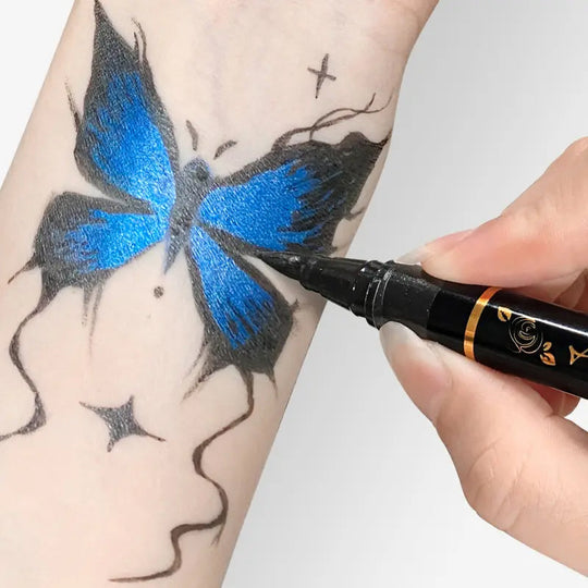 10-Color Temporary Tattoo Markers Set