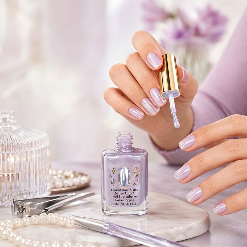 💜Lilac Glossy Mirror Nail Strengthener