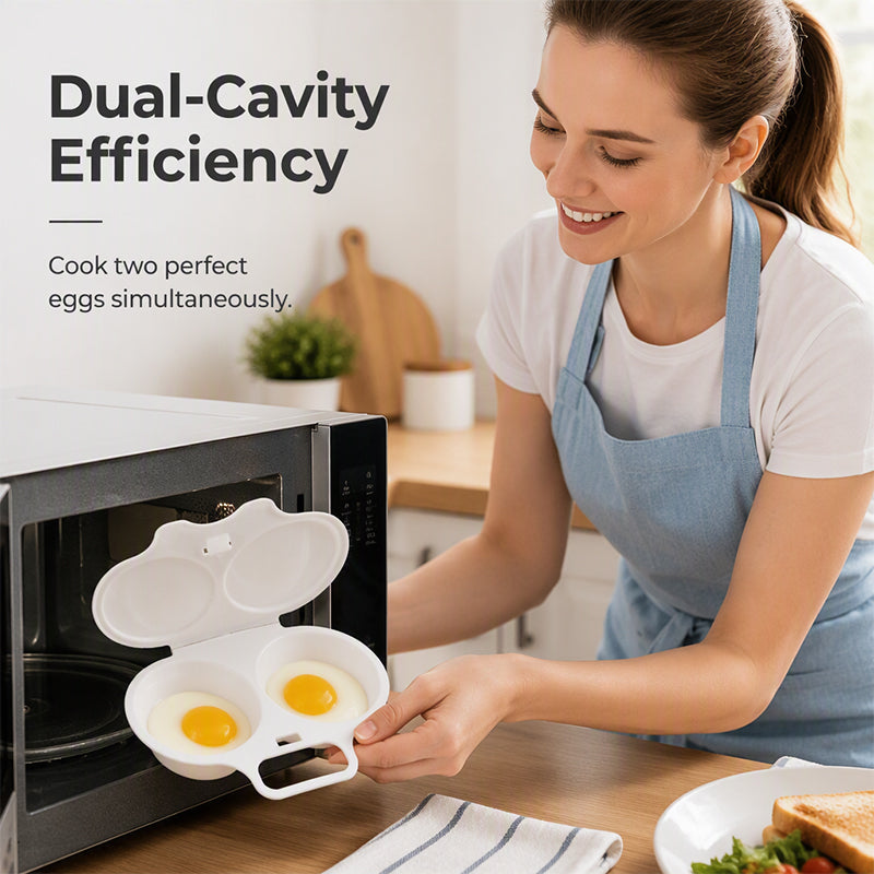 🥳2026 HOT SALE🥳💞95K+ SOLD! 🥗🎁Microwave Egg Poacher – Dual‑cavity, non‑stick & easy clean. Healthier than frying – stock up & save! 🏠✅