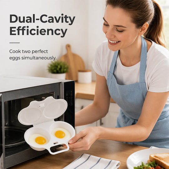🥳2026 HOT SALE🥳💞95K+ SOLD! 🥗🎁Microwave Egg Poacher – Dual‑cavity, non‑stick & easy clean. Healthier than frying – stock up & save! 🏠✅