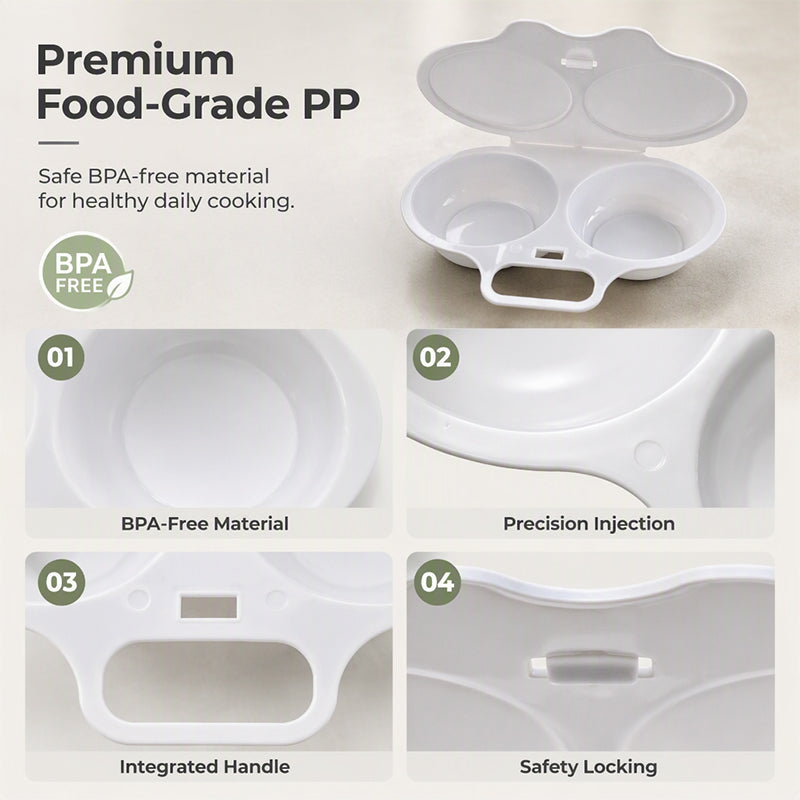 🥳2026 HOT SALE🥳💞95K+ SOLD! 🥗🎁Microwave Egg Poacher – Dual‑cavity, non‑stick & easy clean. Healthier than frying – stock up & save! 🏠✅