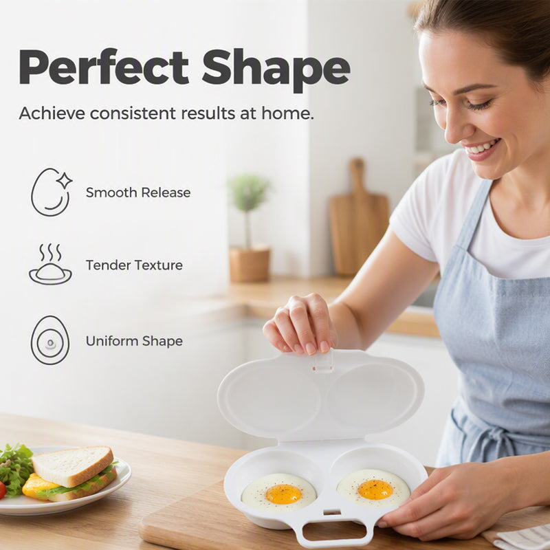 🥳2026 HOT SALE🥳💞95K+ SOLD! 🥗🎁Microwave Egg Poacher – Dual‑cavity, non‑stick & easy clean. Healthier than frying – stock up & save! 🏠✅