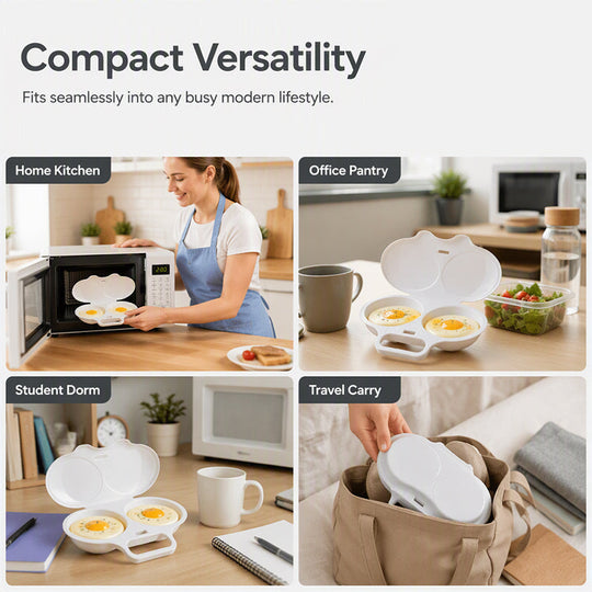 🥳2026 HOT SALE🥳💞95K+ SOLD! 🥗🎁Microwave Egg Poacher – Dual‑cavity, non‑stick & easy clean. Healthier than frying – stock up & save! 🏠✅
