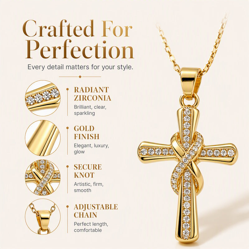 💫Women's Sparkling Twisted Knot Cross Pendant Necklace